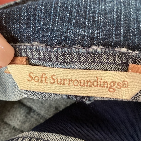 Soft Surroundings Jean Shorts Womans PXS Mid Rise Pull On Comfort Stretch Denim - Picture 8 of 10